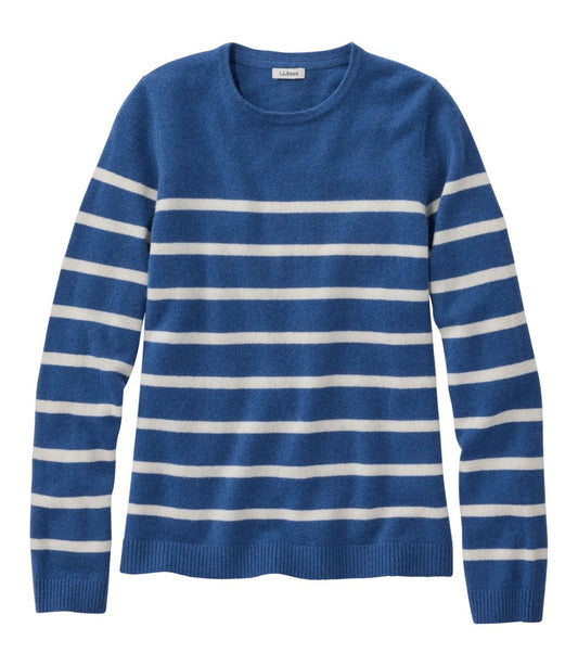Women's Classic Cashmere Sweater, Crewneck Stripe L.L.Bean Everyday