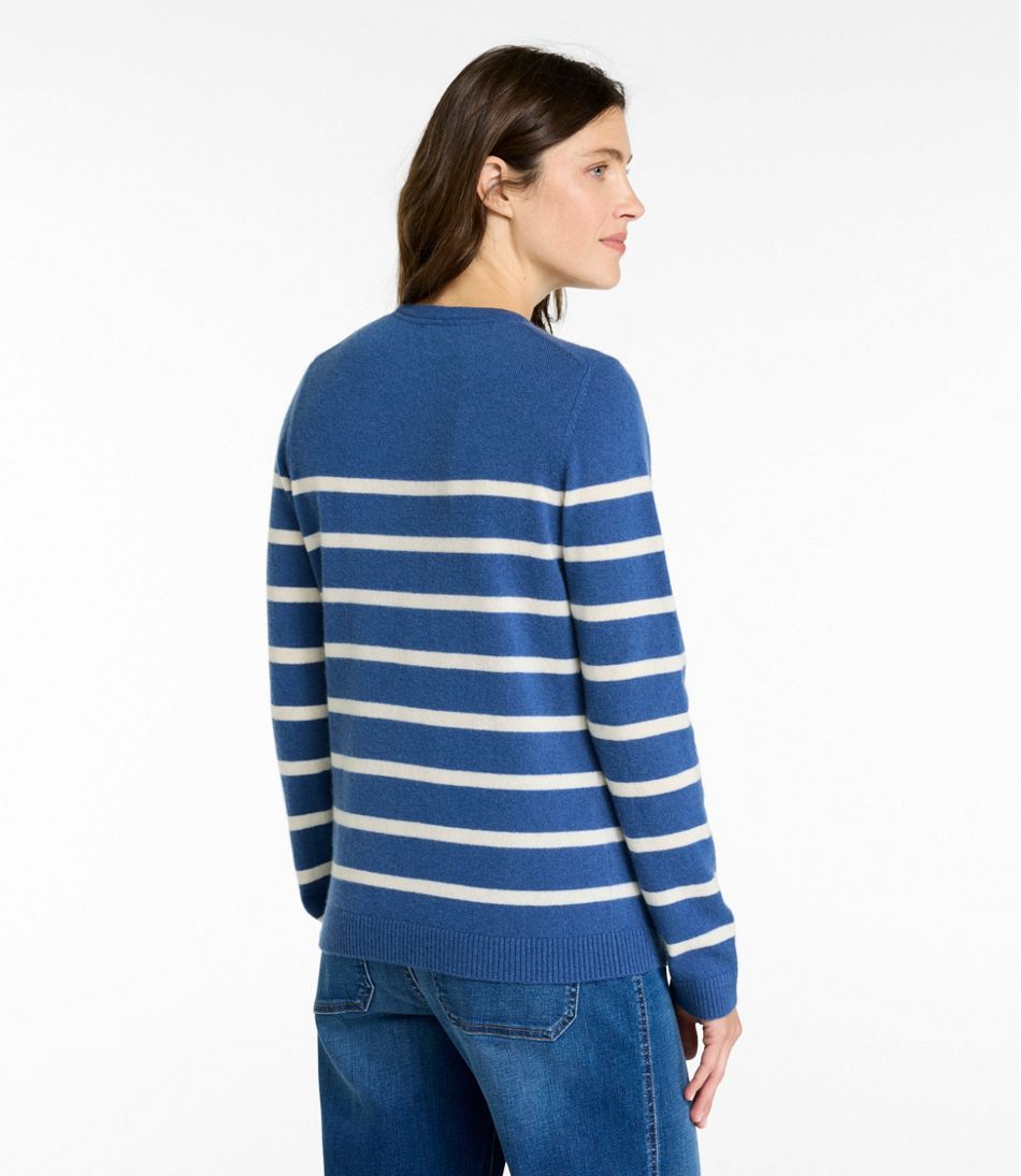 Women's Classic Cashmere Sweater, Crewneck Stripe L.L.Bean Everyday