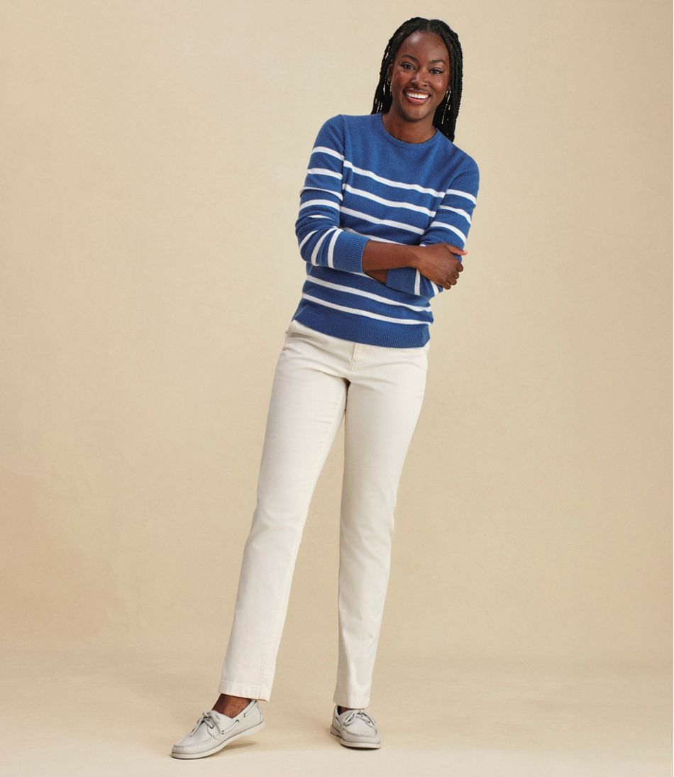 Women's Classic Cashmere Sweater, Crewneck Stripe L.L.Bean Everyday