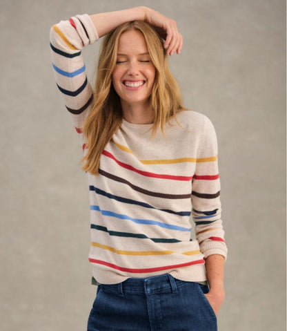 Women's Classic Cashmere Sweater, Crewneck Stripe L.L.Bean Everyday