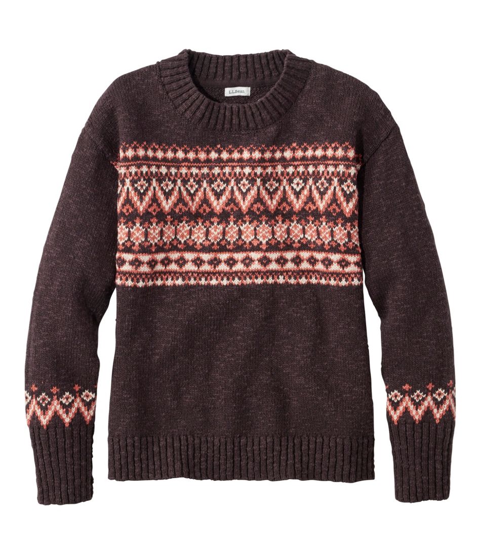 Women's Cotton Ragg Sweater, Crewneck Fair Isle L.L.Bean Trending