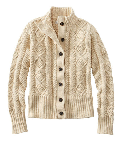 Women's Signature Cotton Fisherman Sweater, Short Cardigan L.L.Bean Best Seller