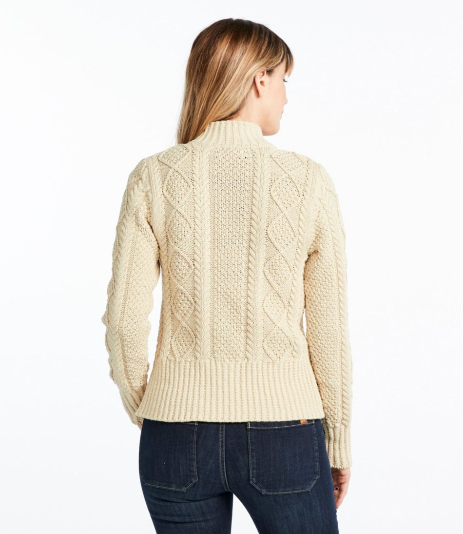 Women's Signature Cotton Fisherman Sweater, Short Cardigan L.L.Bean Best Seller