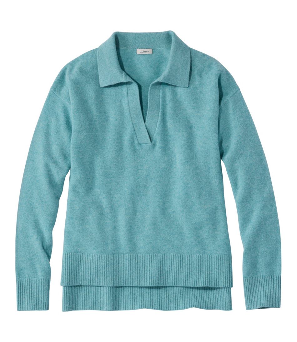 Women's Classic Cashmere Sweater, Relaxed Polo L.L.Bean Classic