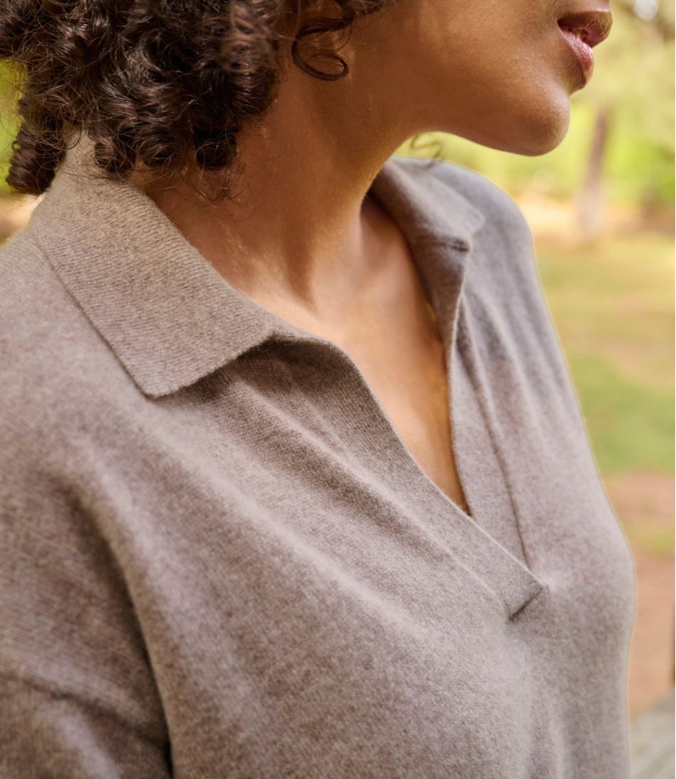 Women's Classic Cashmere Sweater, Relaxed Polo L.L.Bean Classic