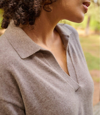 Women's Classic Cashmere Sweater, Relaxed Polo L.L.Bean Classic