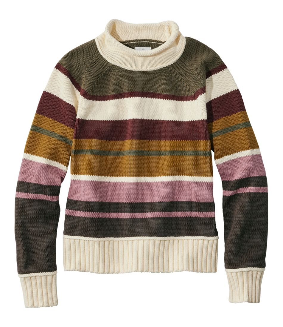 Women's Signature Original Cotton Sweater, Rollneck Stripe L.L.Bean Everyday