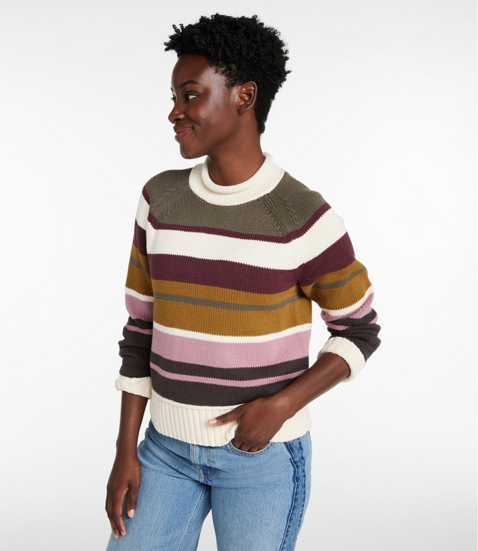 Women's Signature Original Cotton Sweater, Rollneck Stripe L.L.Bean Everyday
