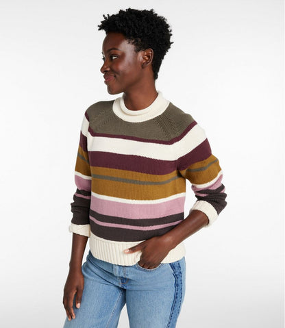 Women's Signature Original Cotton Sweater, Rollneck Stripe L.L.Bean Everyday