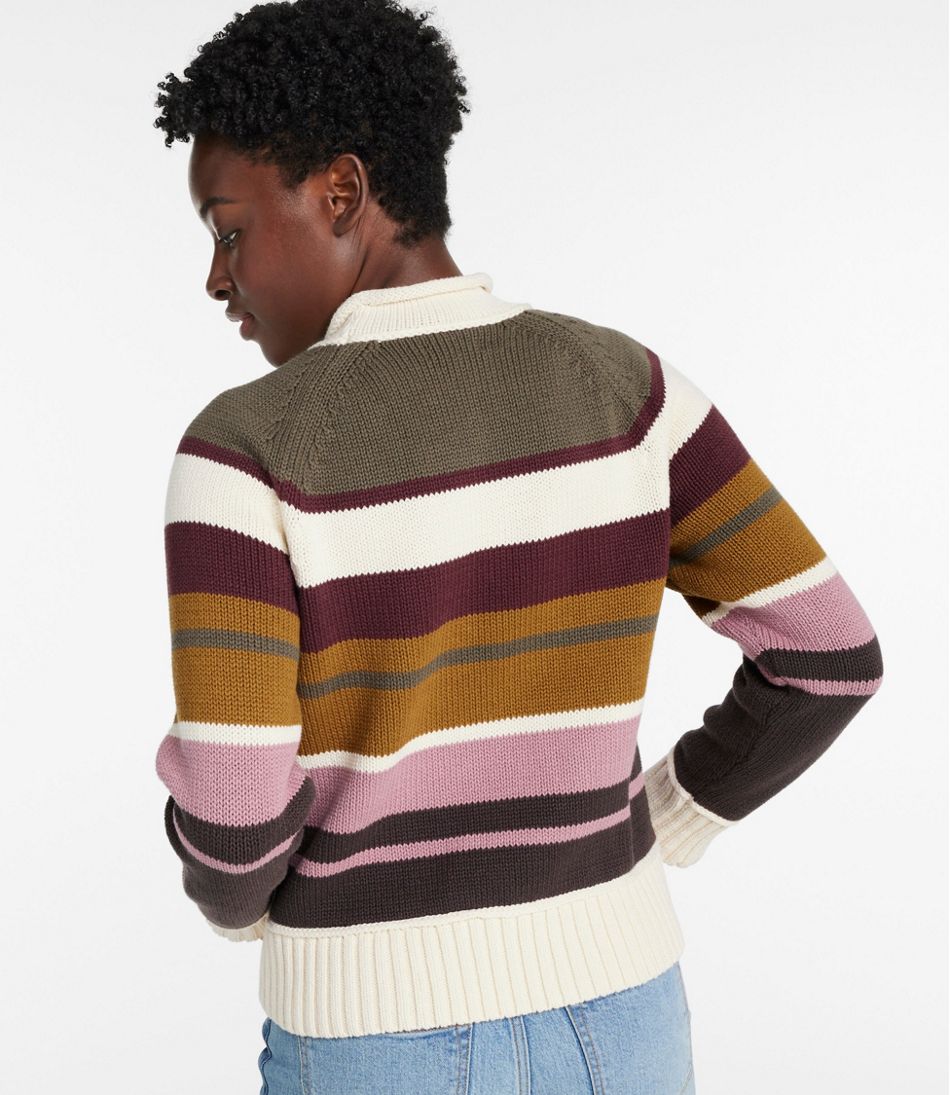 Women's Signature Original Cotton Sweater, Rollneck Stripe L.L.Bean Everyday