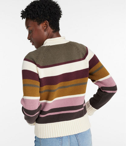 Women's Signature Original Cotton Sweater, Rollneck Stripe L.L.Bean Everyday