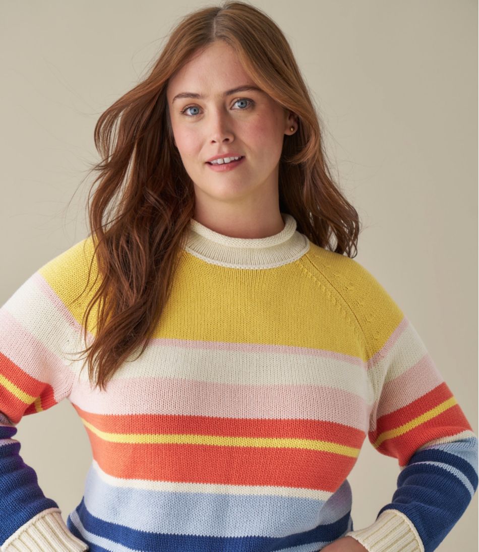 Women's Signature Original Cotton Sweater, Rollneck Stripe L.L.Bean Everyday