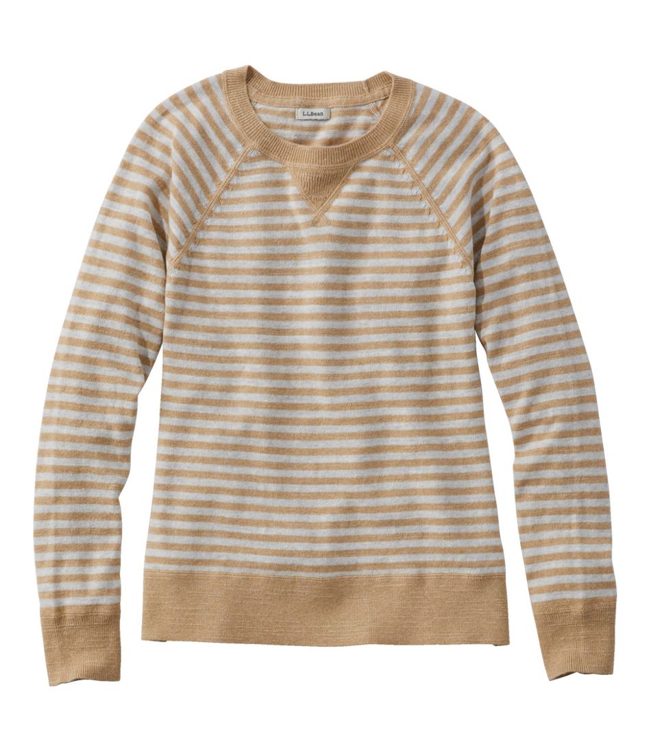 Women's Organic Cotton Slub Sweater, Crewneck Stripe L.L.Bean Value
