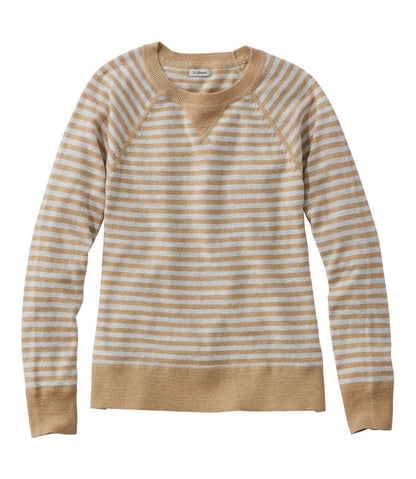 Women's Organic Cotton Slub Sweater, Crewneck Stripe L.L.Bean Value