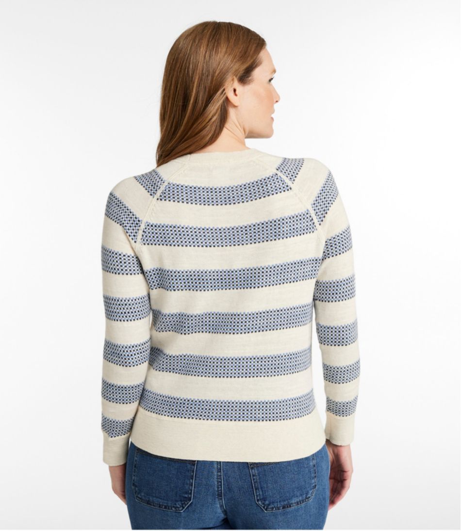 Women's Organic Cotton Slub Sweater, Crewneck Stripe L.L.Bean Value