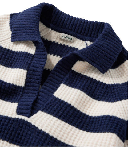 Women's SuperSoft Waffle Sweater, Polo Stripe L.L.Bean Premium
