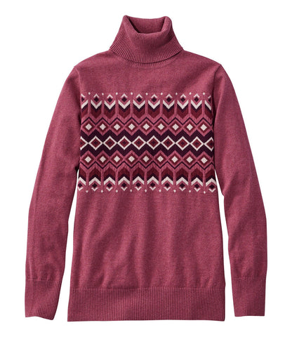 Dark Plum Rose Heather Fair Isle,X-Small