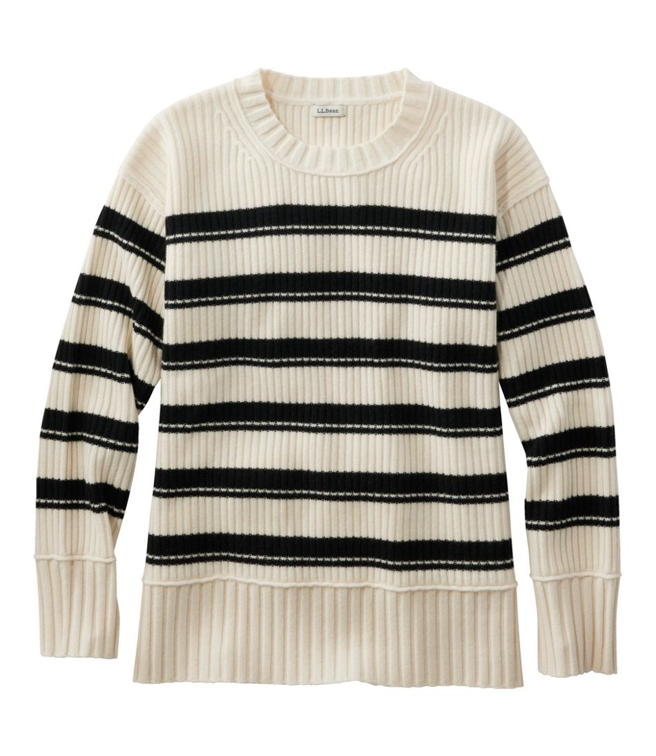 Women's Heritage Heirloom Wool/Cashmere Sweater, Crewneck Stripe L.L.Bean Trending