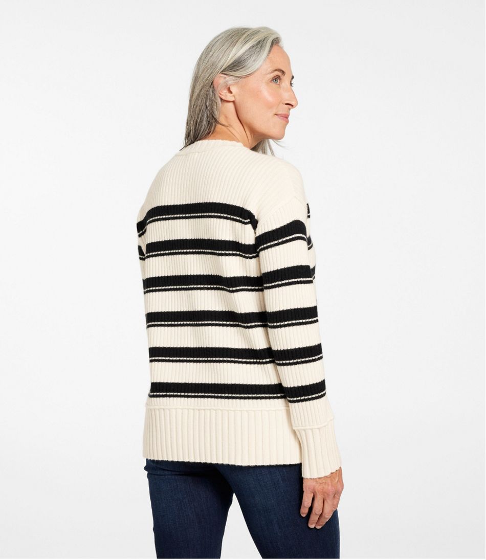 Women's Heritage Heirloom Wool/Cashmere Sweater, Crewneck Stripe L.L.Bean Trending