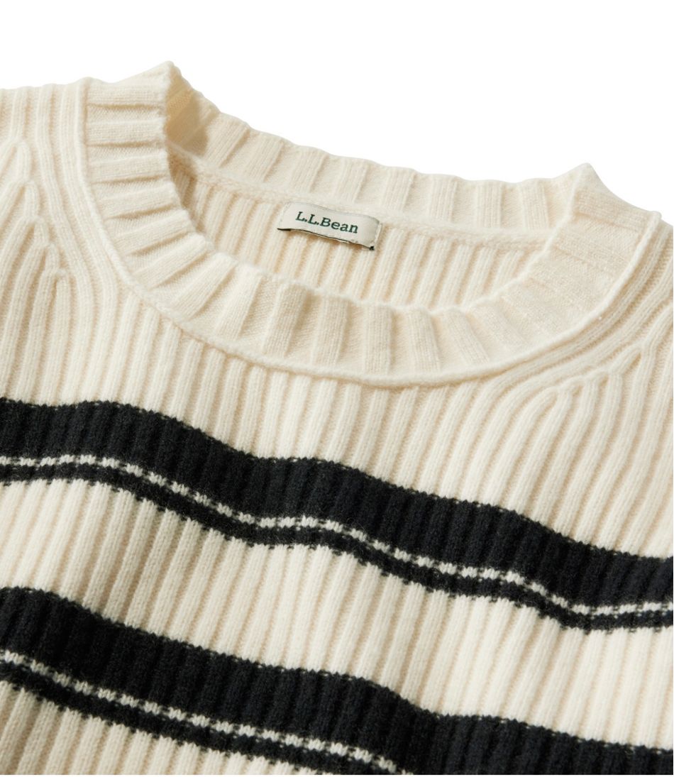 Women's Heritage Heirloom Wool/Cashmere Sweater, Crewneck Stripe L.L.Bean Trending
