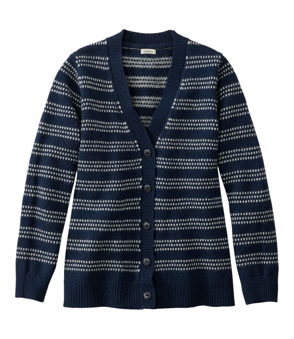 Women's Bean's Classic Ragg Wool Sweater, Button-Front Cardigan Novelty L.L.Bean Best Seller
