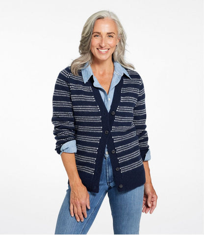Women's Bean's Classic Ragg Wool Sweater, Button-Front Cardigan Novelty L.L.Bean Best Seller