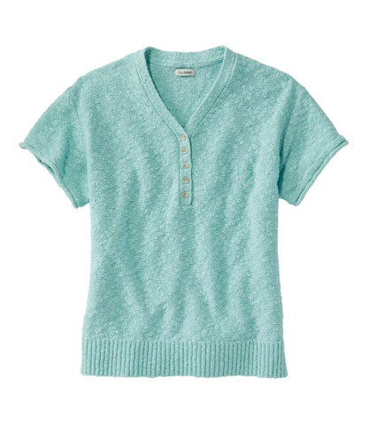Women's Midweight Cotton Slub Sweater, Henley Short-Sleeve L.L.Bean Classic
