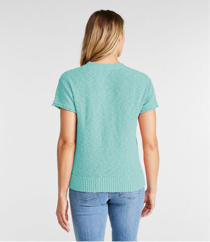 Women's Midweight Cotton Slub Sweater, Henley Short-Sleeve L.L.Bean Classic