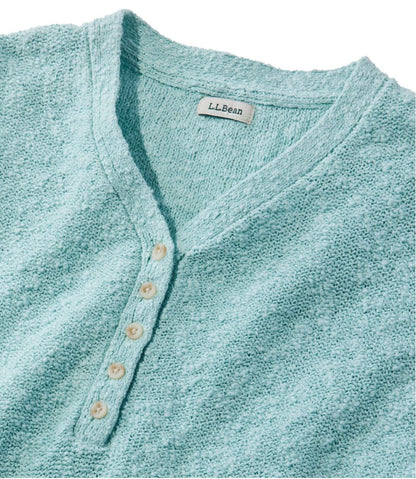 Women's Midweight Cotton Slub Sweater, Henley Short-Sleeve L.L.Bean Classic