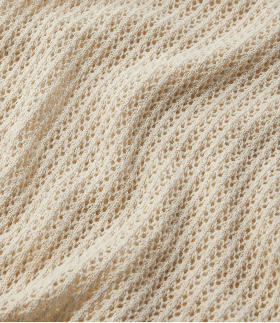 Women's Organic Cotton Slub Pointelle Sweater, Polo L.L.Bean Essential