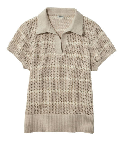 Women's Organic Cotton Slub Pointelle Sweater, Polo L.L.Bean Everyday
