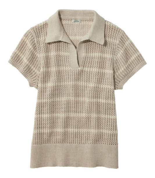 Women's Organic Cotton Slub Pointelle Sweater, Polo L.L.Bean Everyday