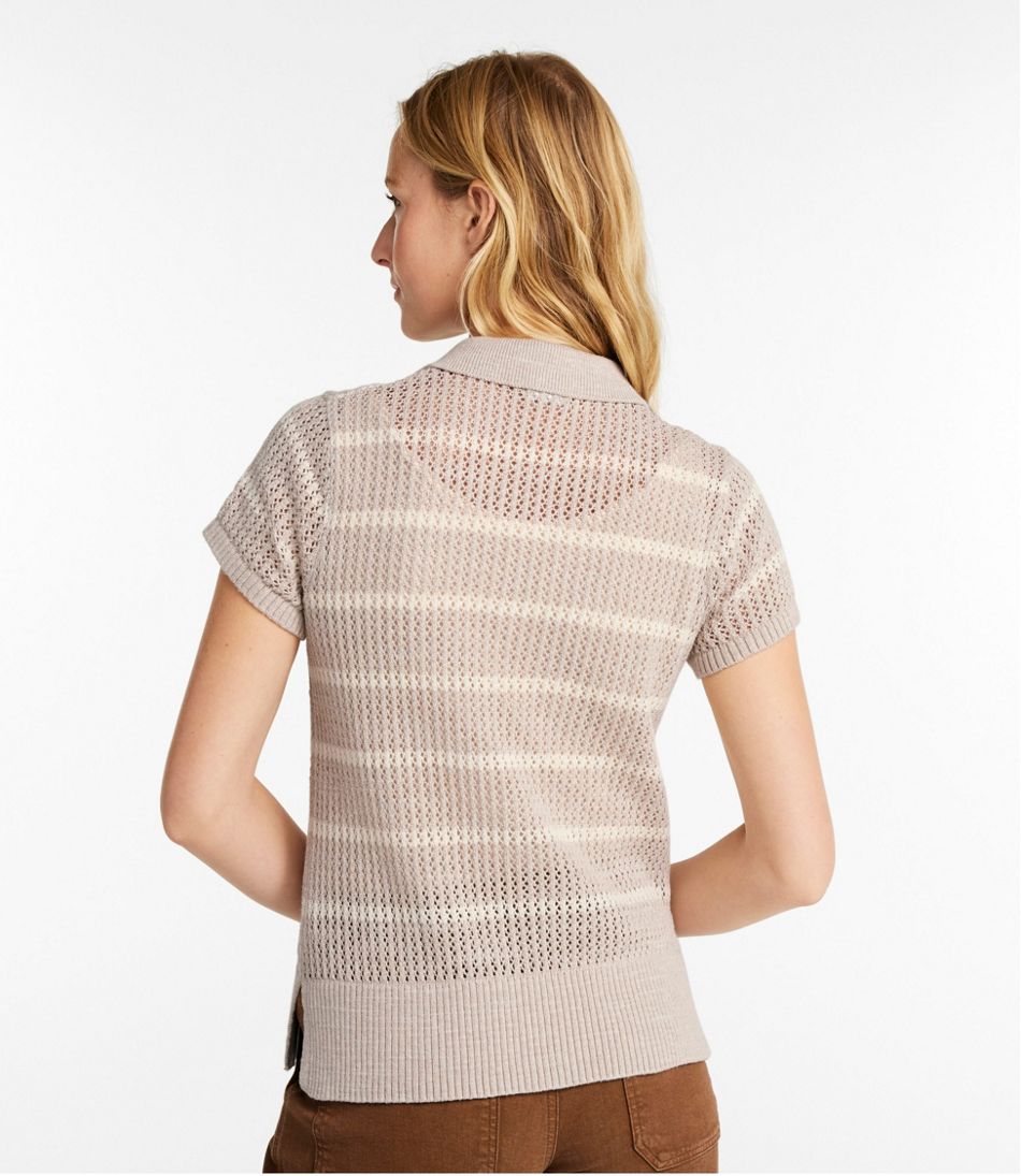 Women's Organic Cotton Slub Pointelle Sweater, Polo L.L.Bean Everyday