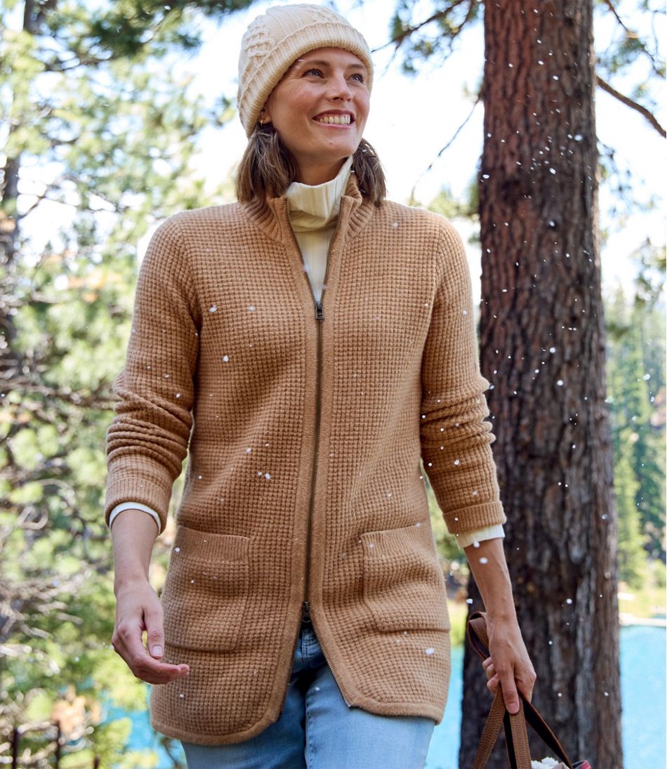 Women's SuperSoft Waffle Sweater, Coatigan L.L.Bean Premium