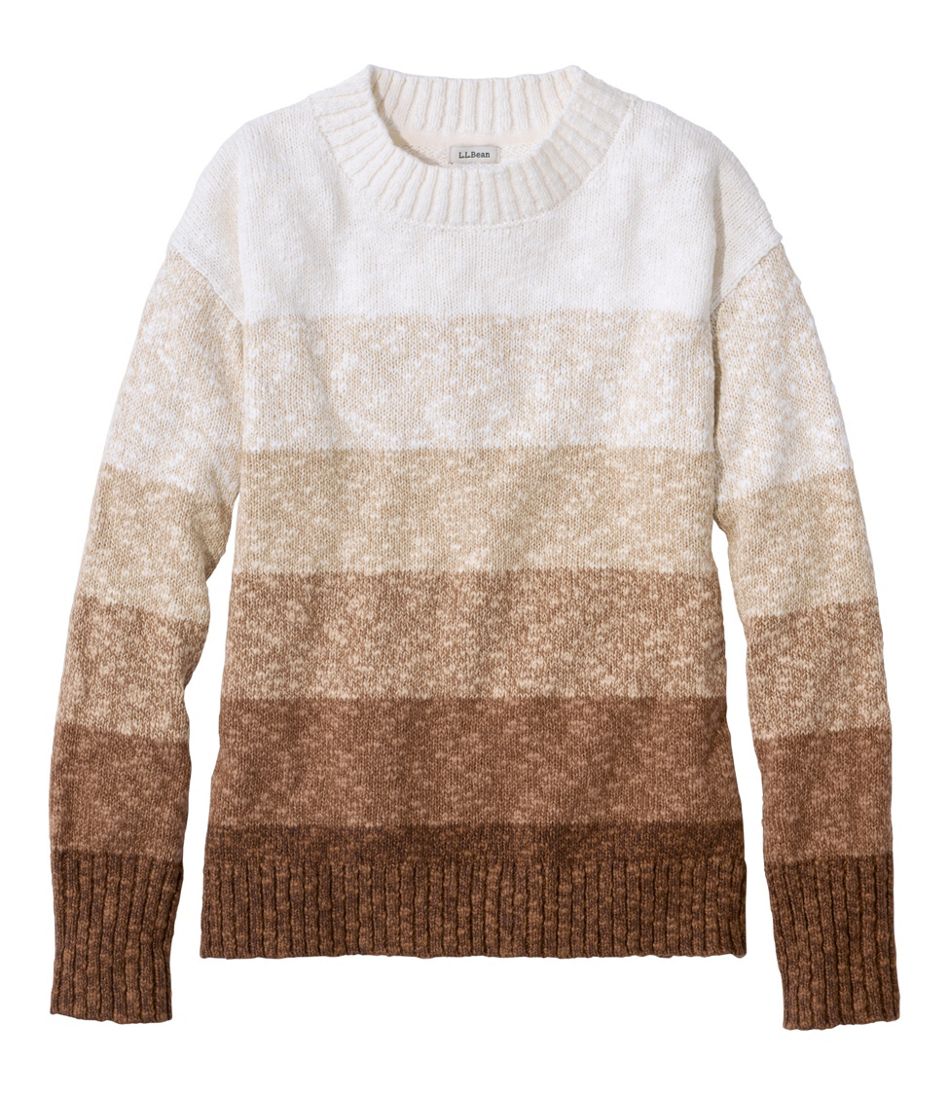 Women's Cotton Ragg Sweater, Crewneck Stripe L.L.Bean Featured