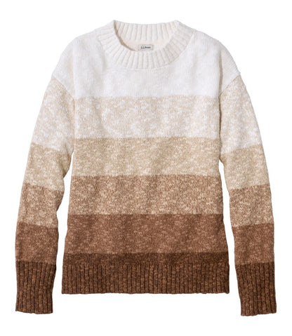 Women's Cotton Ragg Sweater, Crewneck Stripe L.L.Bean Featured