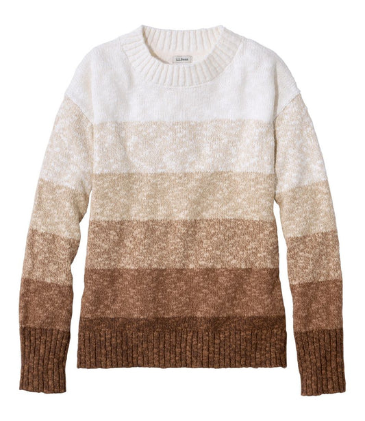 Women's Cotton Ragg Sweater, Crewneck Stripe L.L.Bean Featured