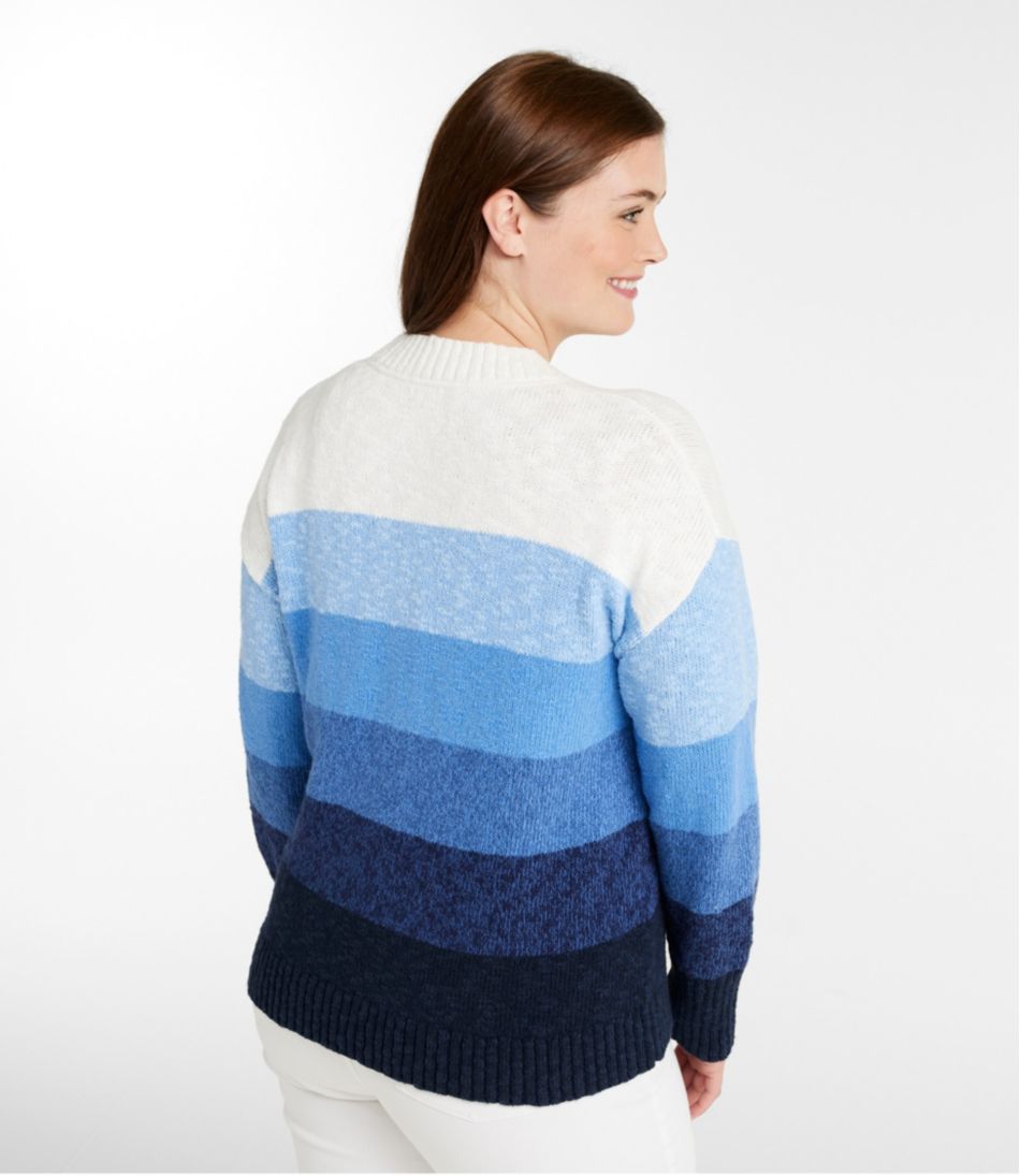 Women's Cotton Ragg Sweater, Crewneck Stripe L.L.Bean Featured