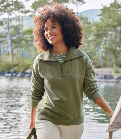 Women's Sunwashed Sweats, Quarter-Zip L.L.Bean Trending