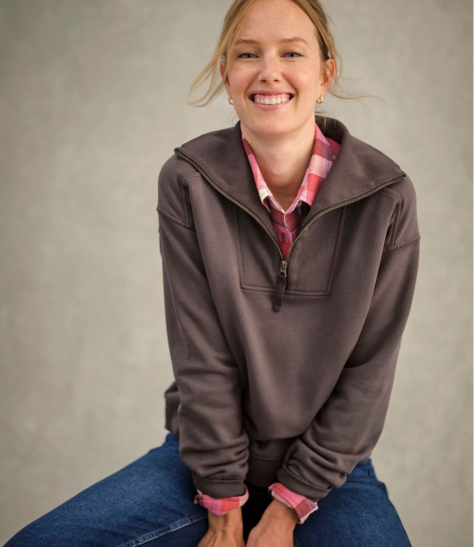 Women's Sunwashed Sweats, Quarter-Zip L.L.Bean Trending