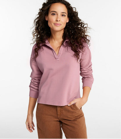 Women's Sunwashed Sweats, Splitneck Polo L.L.Bean Premium