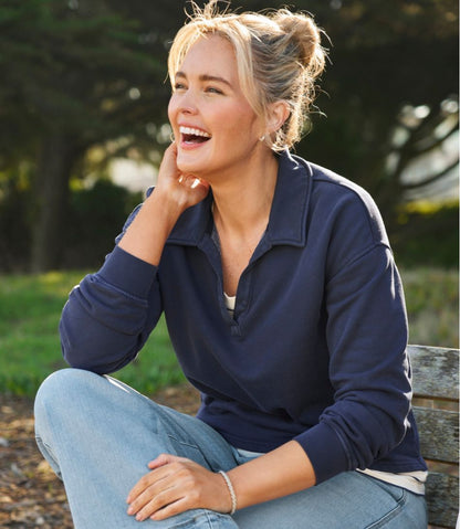 Women's Sunwashed Sweats, Splitneck Polo L.L.Bean Premium