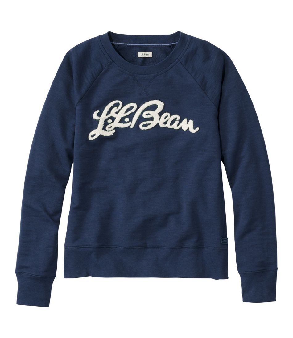 Women's Peaks Island Crewneck, Logo L.L.Bean New