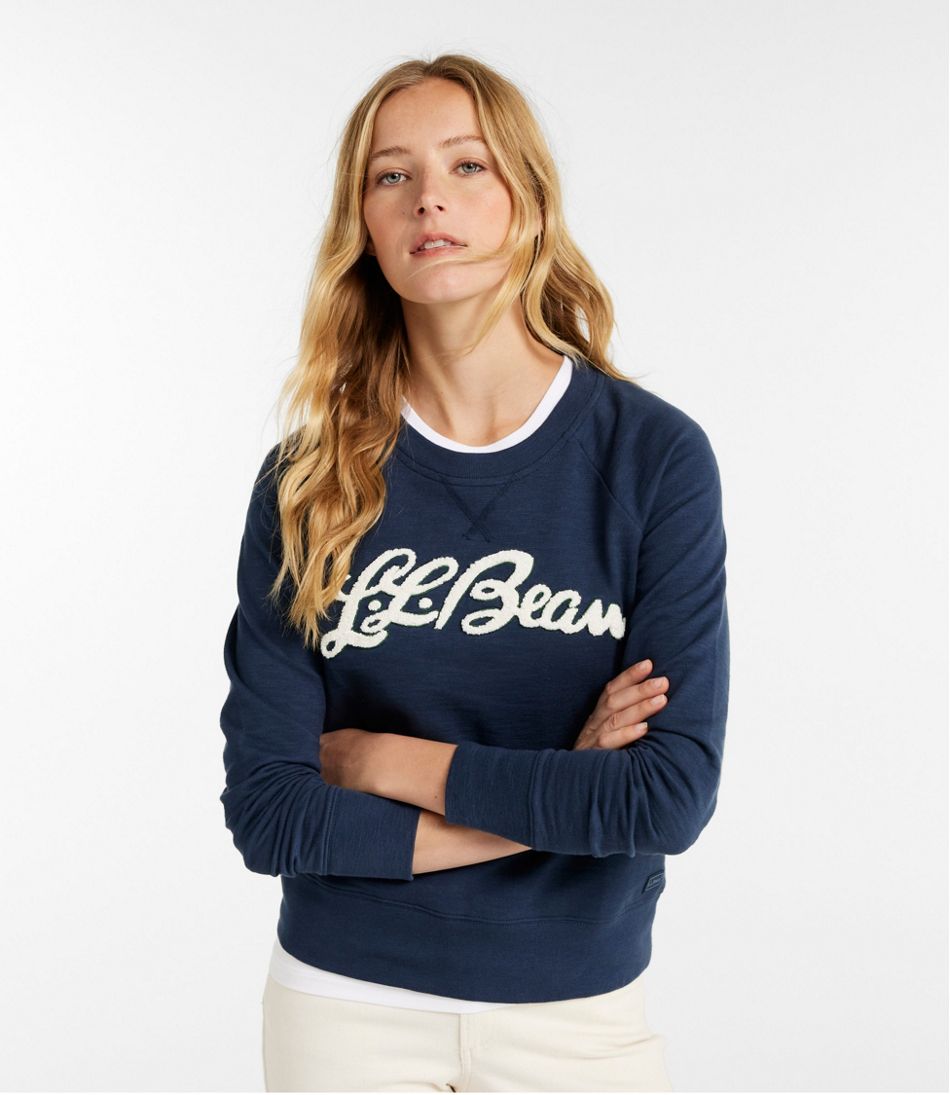 Women's Peaks Island Crewneck, Logo L.L.Bean New