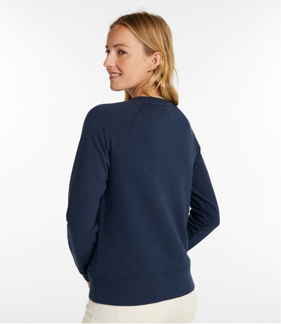 Women's Peaks Island Crewneck, Logo L.L.Bean New