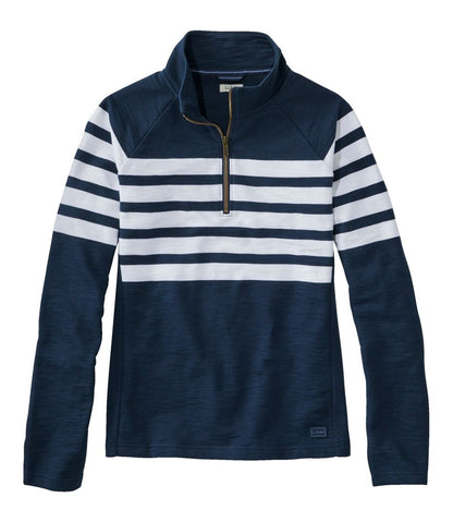 Women's Peaks Island Quarter-Zip Pullover, Stripe L.L.Bean Trending