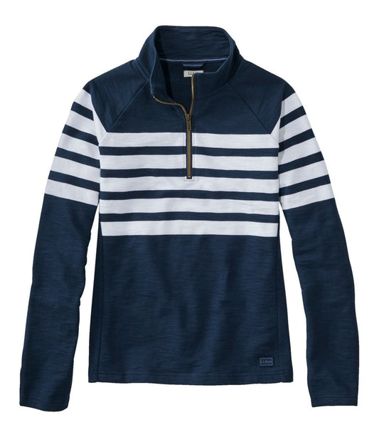 Women's Peaks Island Quarter-Zip Pullover, Stripe L.L.Bean Trending