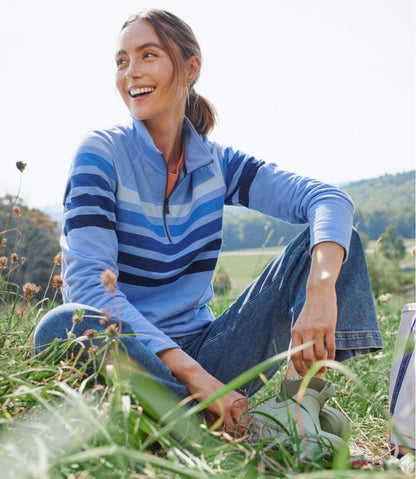 Women's Peaks Island Quarter-Zip Pullover, Stripe L.L.Bean Trending