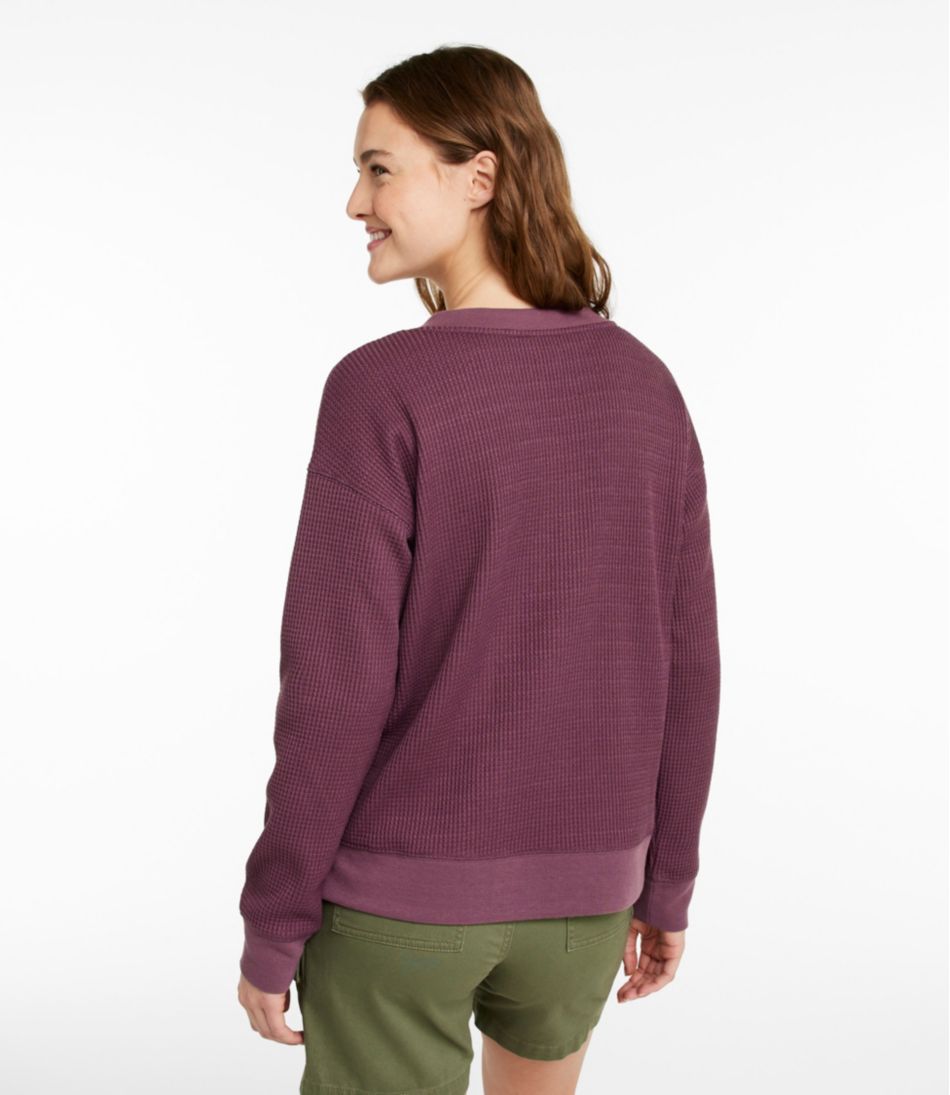 Women's Birchwood Brushed Waffle Top, V-Neck L.L.Bean Classic