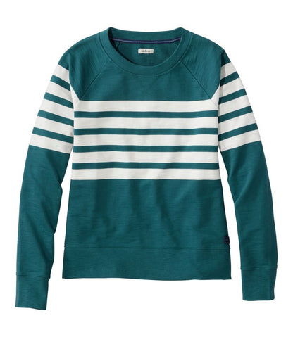 Women's Peaks Island Crewneck, Stripe L.L.Bean Premium